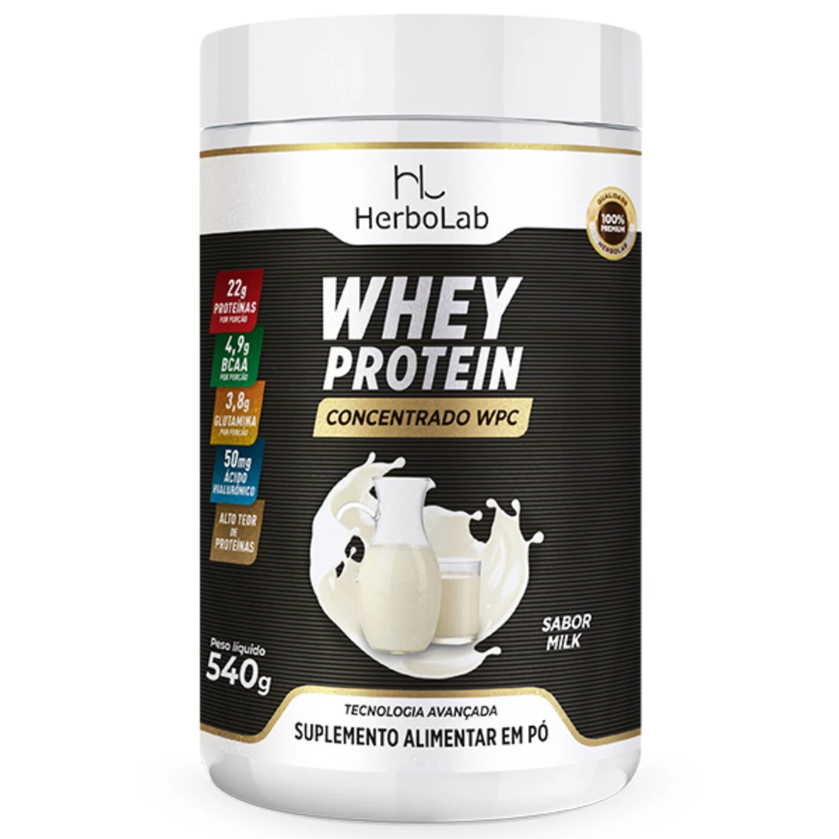 Whey Protein Concentrado (WPC) - Sabor Leite